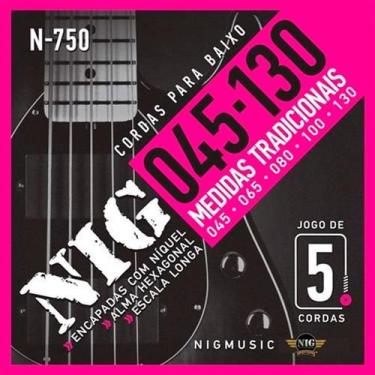 Imagem de Jogo de corda encordoamento para baixo nig 5 cordas n750