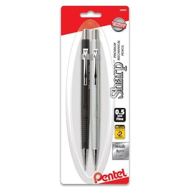 Imagem de Pentel Lapiseira afiada, (0,5 mm), cilindros metálicos, cores sortidas, pacote com 2 (P205MBP2M)