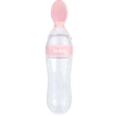 Imagem de Colher Dosadora Papinha E Leite Bebê Mamadeira Silicone Rosa - Buba, R