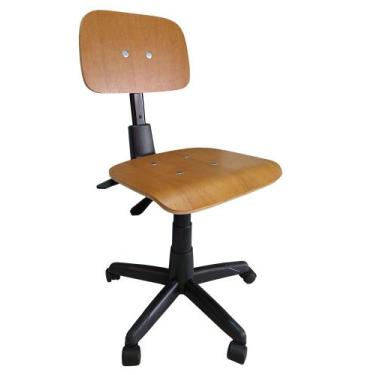 Imagem de Cadeira Costureira Back System Giratória De Madeira Com Rodinha Regula