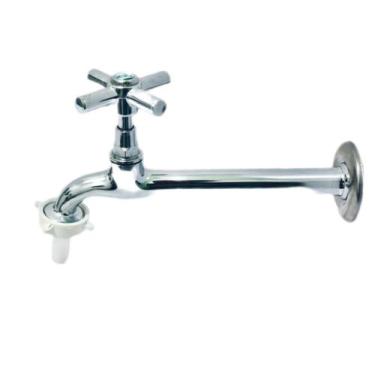 Imagem de Torneira pia longa cozinha parede c-31 18 cm metal c/ bico união - Sen