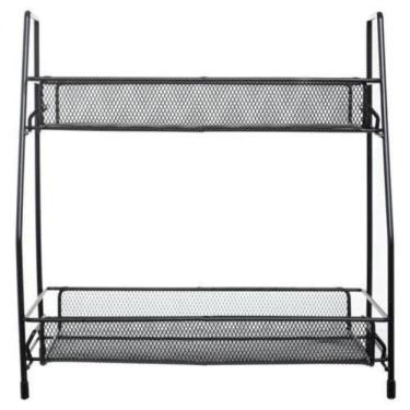 Imagem de Prateleira Multiuso Em Metal Dois Andares Preto