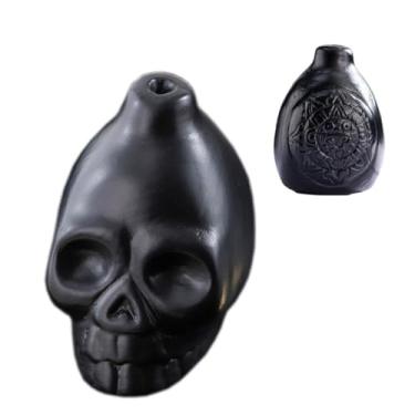 Imagem de Apito de grito de caveira asteca - grande, preto