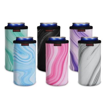 Imagem de KENOBEE Pacote com 6 Capas de Refrigerador de Lata Padrão de 16 Onças, Capas de Suporte de Lata de Neoprene Antiderrapantes Reutilizáveis E Isoladas Macias para Refrigerantes, Cerveja, Refrigerantes,