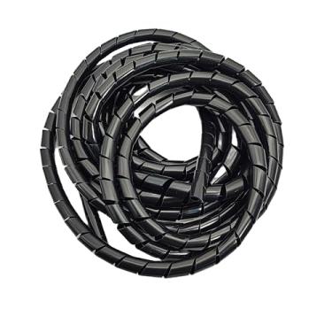 Imagem de MyyYiTar 1,27 cm - 5,5 m de enrolamento de cabo espiral capa de tubo de mangueira para computador/TV/USB kit organizador de gerenciamento de fio elétrico – preto