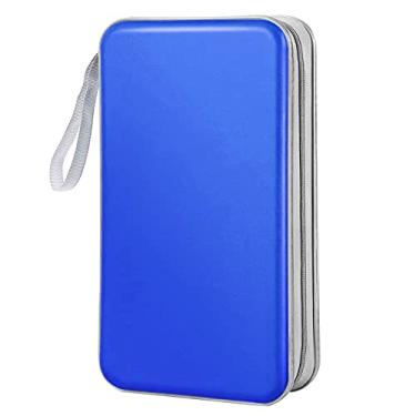 Imagem de Carteira para CD Bivisen, 80 Capacidade DVD VCD Media Blu-ray Capa Carteira Armazenamento Organizador, Azul