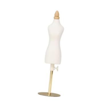 Imagem de shamjina Mini manequim de costura em forma de vestido, forma de vestido feminino com suporte, modelo de vestido em miniatura, forma de para design de, S and Gold