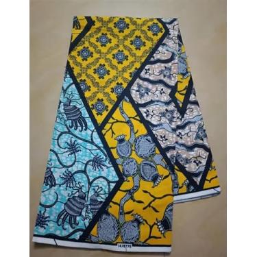 Imagem de Tecido Africano Cera Real Estampa Dourada Soft Pagne Ankara Material de Algodão Prata Nigeriana Gana para Festa de Casamento Vestido para Costurar (conforme a imagem-44)
