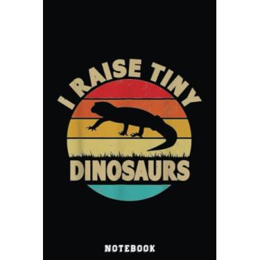 Imagem de I Raise Tiny Dinosaur Vintage Retro Funny Leopard Gecko Notebook: Cute Trendy Dinosaur Wide Ruled Paper Notebook Journal | Pretty Wide Blank Lined ... for Home School College for Writing Notes