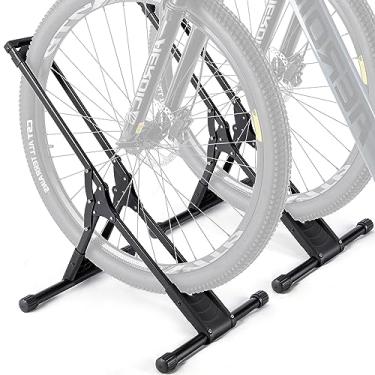 Imagem de CXWXC Suporte de Bicicleta de Chão- Suporte de Bicicleta Interno para Garagem- Suporte de Bicicleta de Chão para Estacionamento para Bicicletas de Montanha Mtb e de Estrada de 20” (, Preto)