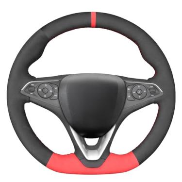 Imagem de MEWANT Capa de volante de carro personalizada de camurça respirável costurada à mão para Opel Astra (K) 2015-2020 / Combo 2018-2020 / Corsa (E|F) 2014-2020 / Grandland X 2017-2020 / Insignia (CT) B