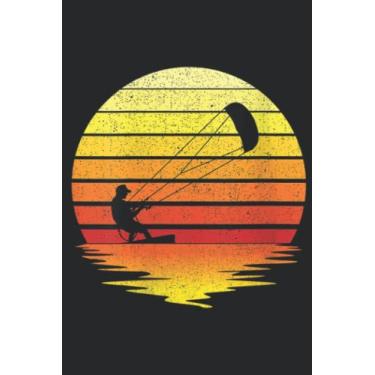 Imagem de Womens Kiteboarding Retro Vintage Sunset Nice Nice: Lined Journal Notebook To Do Schedule, Medium 6x9 Inches, 100 Pages, Printed Cover