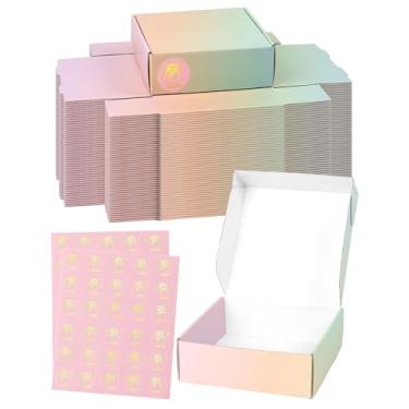 Imagem de TryDrem Caixas de Remessa Pequenas 6X6X2", Pacote com 50 Unidades, Caixas de Papelão Ondulado Coloridas, Caixas de Embalagem para Correspondência para Pequenas Empresas, Presentes, Literatura, Envio