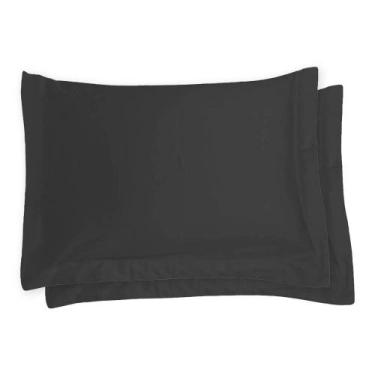 Imagem de Kit com 2 Fronhas 300 fios em Algodão Satinee - Kacyumara, PRETO