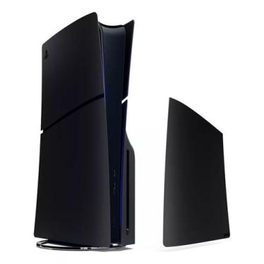 Imagem de Tampas Capa Carcasa PS 5 Slim Midnight Black Preta Original Sony