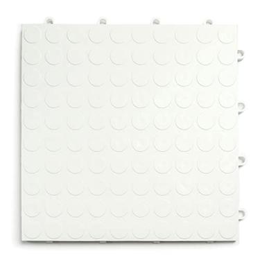 Imagem de Big Floors GarageDeck Padrão de Moedas, Copolímero Durável Interlocking Modular Antiderrapante Azulejo para Piso de Garagem (Branco, Pacote com 48 Peças de 30 x 30 cm)