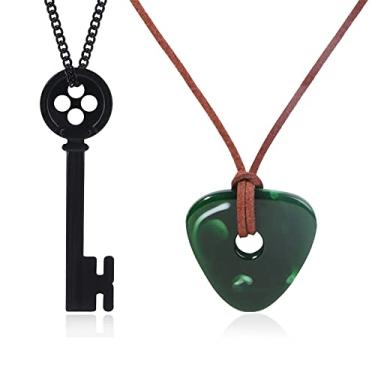 Imagem de Coraline Colar Pingente de Pedra Vê – Acessórios de Halloween Cosplay para Fantasia Coraline – Presentes para Crianças e Adolescentes, Zinco, Sem pedras preciosas