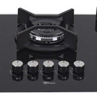 Imagem de Cooktop A Gas Vidro Infinity 5 Bocas 48x77cm - Fischer, Preto, Bivolt