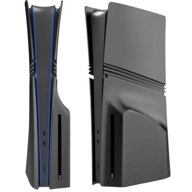 Imagem de Substituição de placa frontal rígida para console PS5 Pro substituição capa protetora rígida acessórios ABS (versão disco, preto)