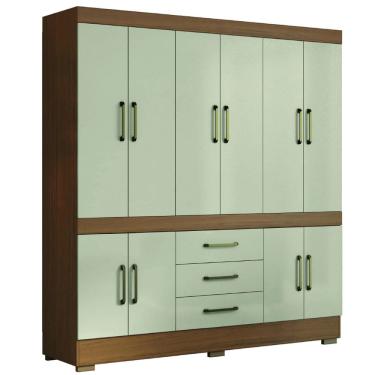 Imagem de Guarda Roupas Casal 10 Portas 3 Gavetas Monaco Madeirado / Areia Aramóveis