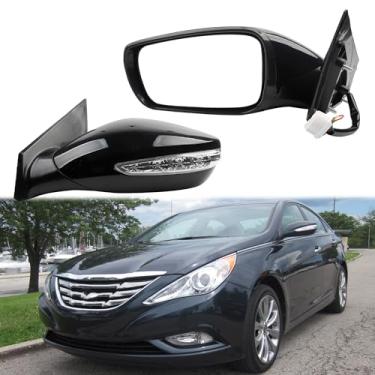 Imagem de Dasbecan Espelho retrovisor do lado esquerdo de 7 pinos compatível com Hyundai Sonata Driver Retrovisor 2011-2014 com dobra manual, aquecido, vidro elétrico, substitui o sinal de seta # HY1320168