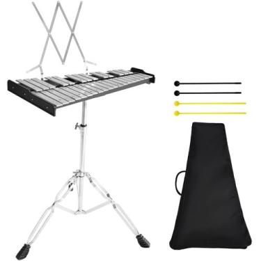 Imagem de Kit de Xilofone Glockenspiel Julymoda 32 Notas - Campainha de Percussã