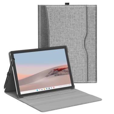 Imagem de Capa para Microsoft Surface 25.4 cm Go 3/2/1 (2021/2020/2018), carteira de visualização de vários ângulos com suporte para caneta e bolso, compatível com teclado tipo superfície, cinza