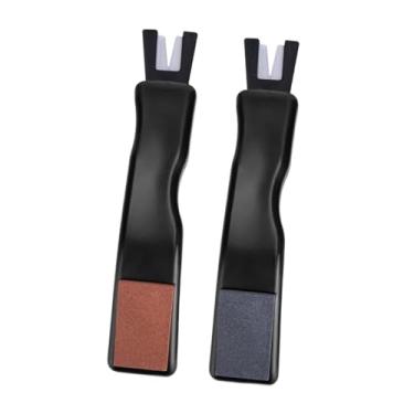 Imagem de YIJU 2 peças Pottery Ice Skate Sharpners Bordas Bordas de lâmina Sharpador Profissional Manual Sharpening Stone para patins de hóquei ao ar livre