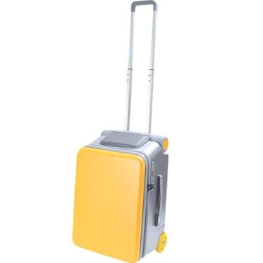 Imagem de Mala de viagem rígida expansível de 20 polegadas com assento, mala de viagem rígida com rodas universais de 360°, design de abertura frontal, capacidade máxima de carga de 130 libras