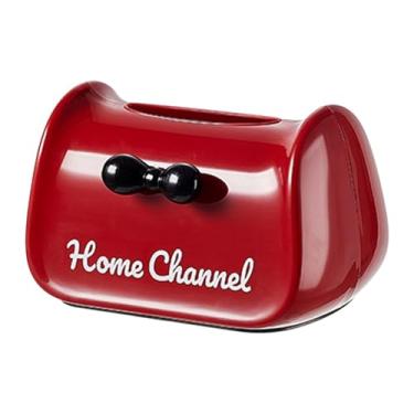 Imagem de Fenteer Tissue Box Cover Desk do suporte de tecidos anti -deslizamento de papel higiênico de papel higiênico Distribuidor de guardana, Vermelho