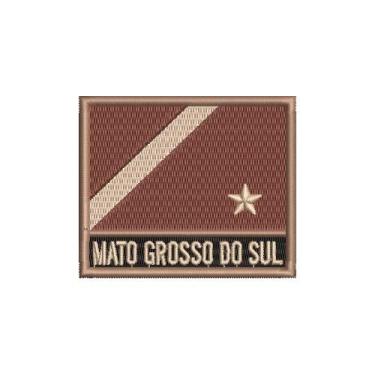 Imagem de BE0011N-004 Bandeira Mato Grosso do Sul Patch Bordado 7,5×6,3cm (D-Arquivo Matriz para bordar.)