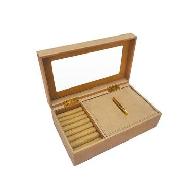 Imagem de Caixa Porta-Jóias em Couro Sintético Bege 24cm TH0143 BTC