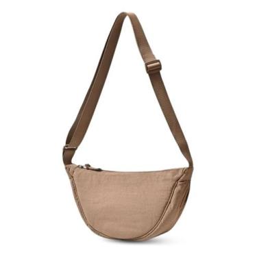 Imagem de Bolsa Feminina Transversal Média Meia Lua Tecido Espaçosa - Alwy