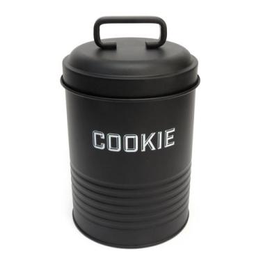 Imagem de Lata de Biscoito Cookies Metal Com Alça - Preto - NH - Mai Home