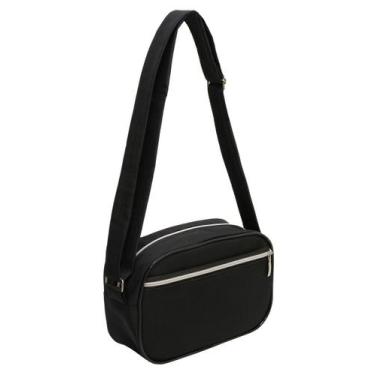 Imagem de Bolsa feminina em tecido preto com ziper prata ls bo9096 - LS Bolsas