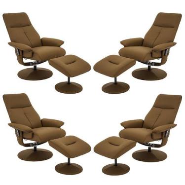 Imagem de Kit 4 Poltronas de Massagem Arizona Giratória com Apoio de Pés e Recli