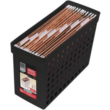 Imagem de Arquivo Móvel Estreito com Furação sem Pastas Preto - Ordene