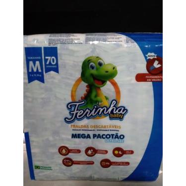 Imagem de Fralda Ferinha Baby M 70 fraldas pacote mega, Amarelo