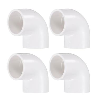 Imagem de HARFINGTON 4 peças de encaixes de tubulação de cotovelo de 90 graus 2,5 cm 2 vias PVC grau móveis canto conector ângulo cotovelo saída lateral para esgoto encanamento tubo de drenagem suprimentos de