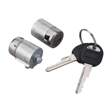 Imagem de QccHieUs Cilindro de trava da porta com teclas de trava da porta do cilindro do cilindro Conjunto de carros de garagem Substitui 5070009-01 para C1500 88-93