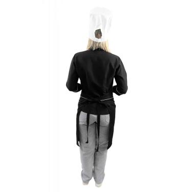 Imagem de Kit Dolmã 3/4 Chapéu avental chef de cozinha feminino