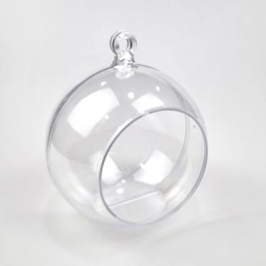 Imagem de Esfera Bola Acrílica Enfeite Natal Lembrancinhas Decoração Flores (10 Cm, 2 Unidades)