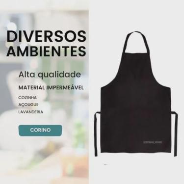 Imagem de Avental corino Forrado Pvc Impermeável Epi Cozinha Lavagem