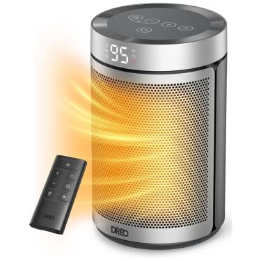 Imagem de Aquecedor Dreo, Aquecimento Potente e Seguro para Casa e Escritório, Controle de Temperatura Inteligente, Silencioso e Portátil, Prateado