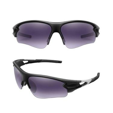 Imagem de Óculos de sol esportivos - Óculos de ciclismo para homens e mulheres, óculos de sol de trabalho, óculos de sol de corrida, UV400, armação oval, sem aro, N1