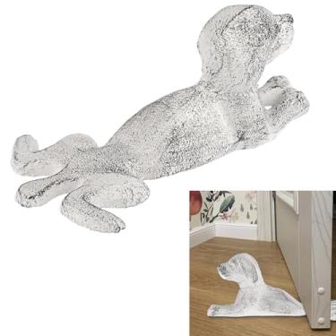 Imagem de Sumnacon Batente de porta de ferro fundido - batente de porta rústico resistente evita furos, cunha de porta de metal vintage na superfície do chão para escritório doméstico comercial industrial