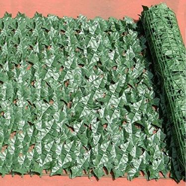 Imagem de Tela de privacidade para varanda painéis de parede de cerca viva artificial, proteção UV, decoração de parede verde, folha de videira de hera falsa para jardim ao ar livre, pátio, deck decorativo de