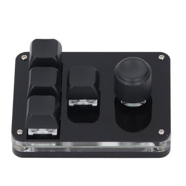 Imagem de Mini Teclado de Troca Azul USB RGB Light Programmable Mechanical Gaming 4 Key 1 Botão Preto