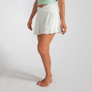 Imagem de Saia Shorts Feminino Bali Fitness Sport Branco Alma Genius, M, Branco
