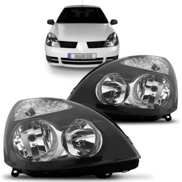 Imagem de Farol Clio 2003 A 2012 Eletrico Sem Motor Mascara Negra - TYC, Esquerd